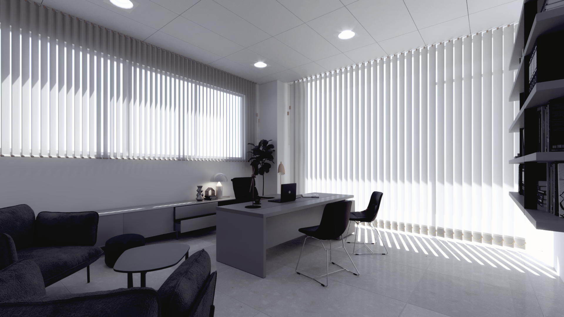 Ideazione e rendering 3D per arredamenti uffici aziendali