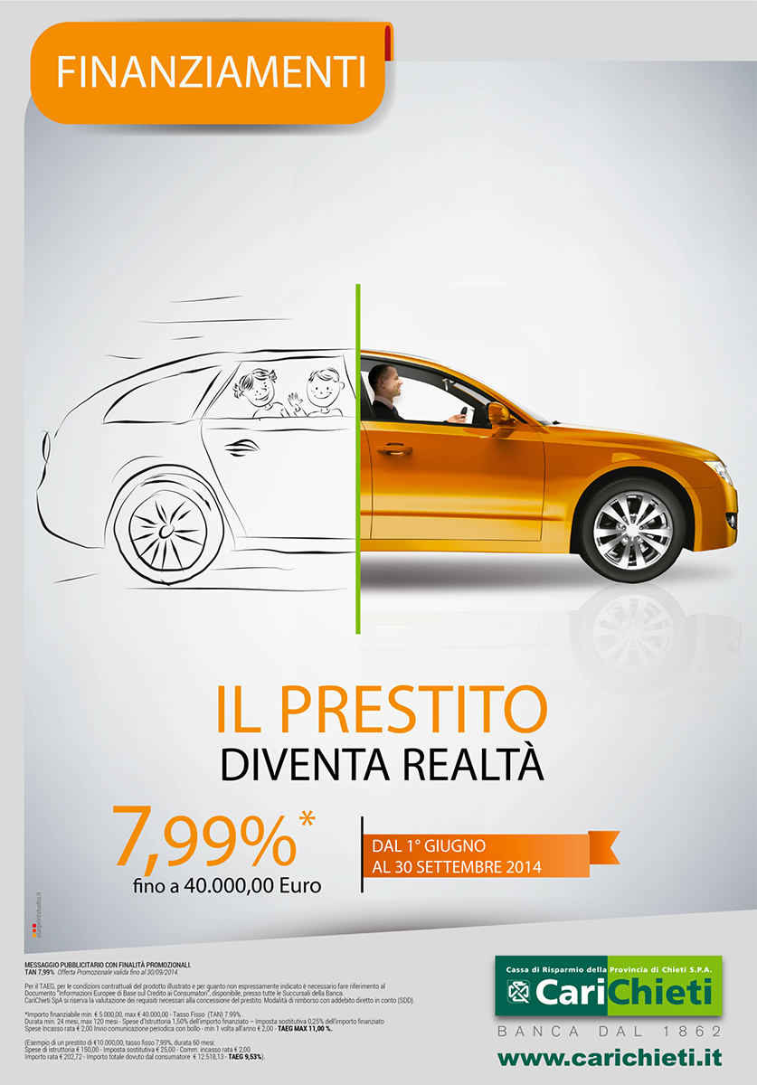 Campagna ADV 'Prestito acquisto auto'.