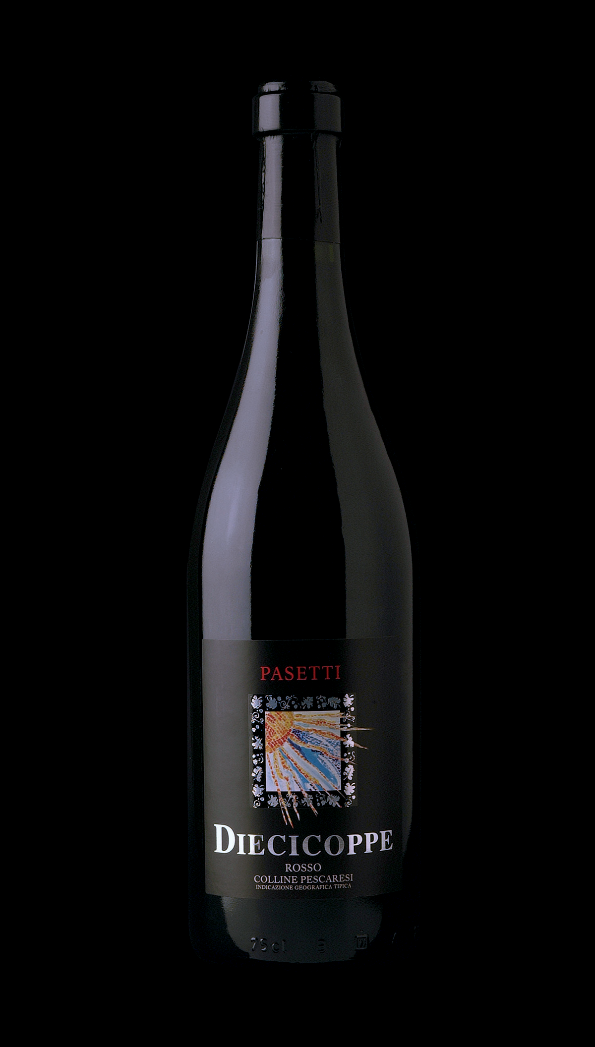Ideazione etichetta 'Diecicoppe' vino rosso delle colline pescaresi.