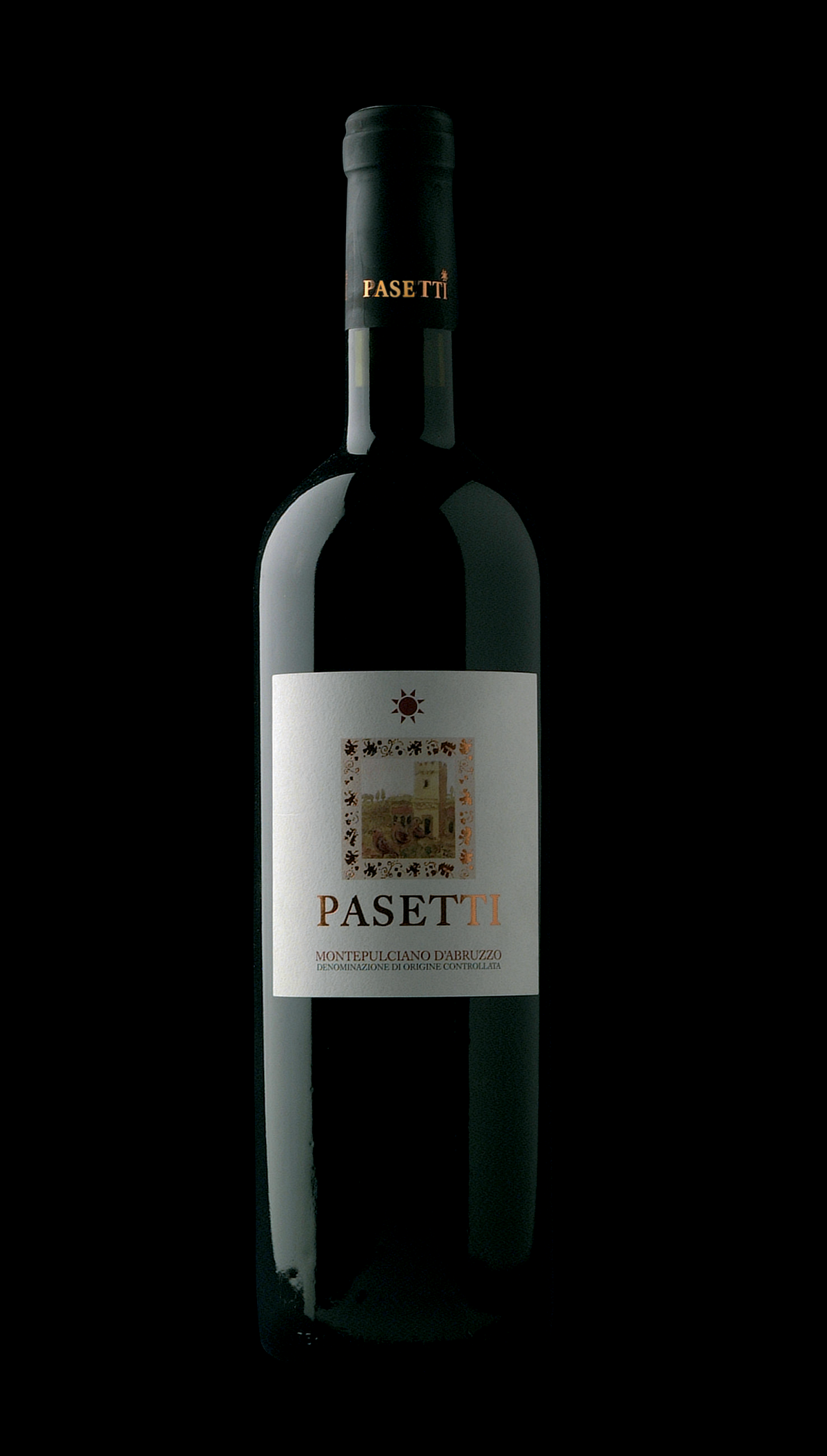 Ideazione etichetta 'Pasetti' vino Montepulciano d'Abruzzo.