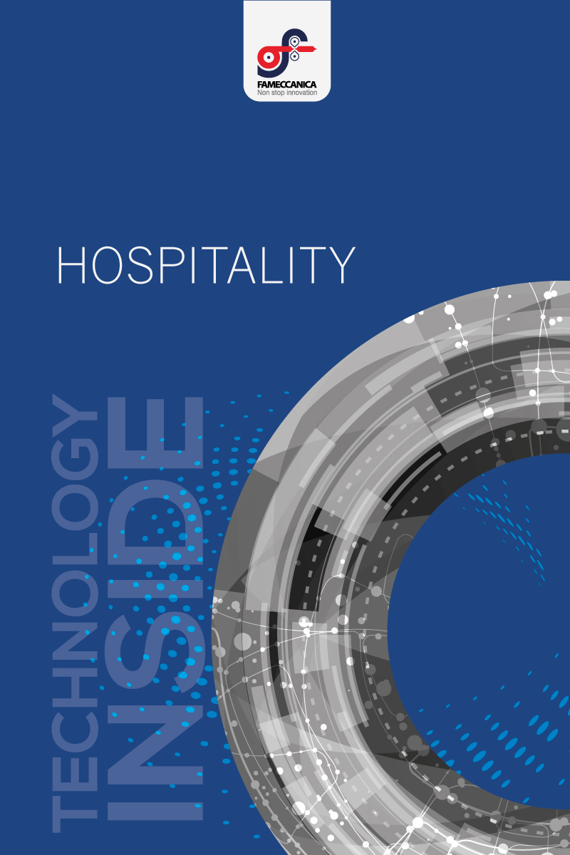 Interno opuscolo Hospitality per clienti e visitatori Fameccanica Data