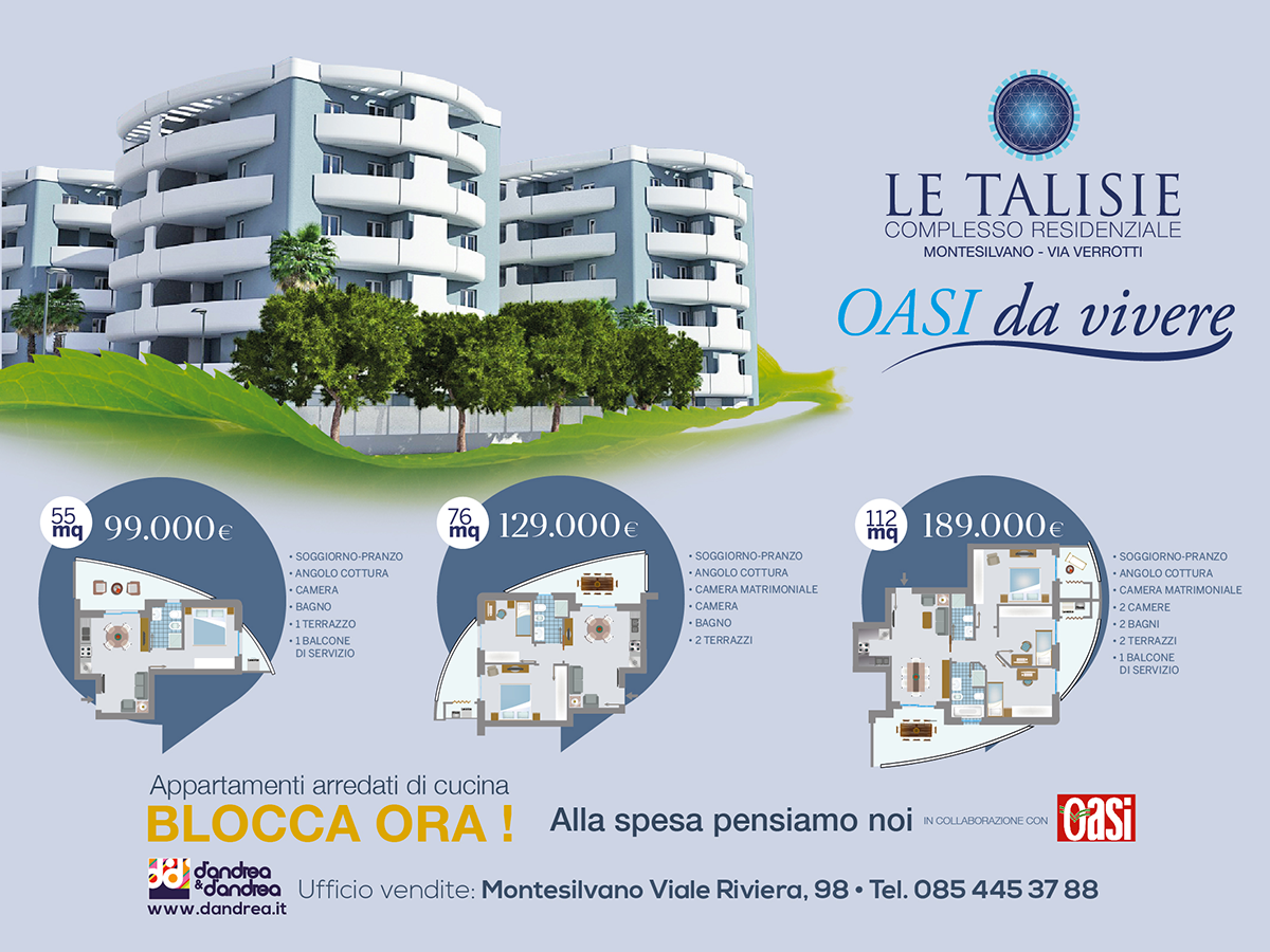 Campagna vendita e realizzazione piantine per complesso residenziale 'Le Talisie' a Montesilvano